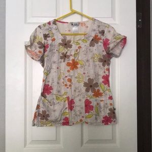 Cherokee floral scrub top